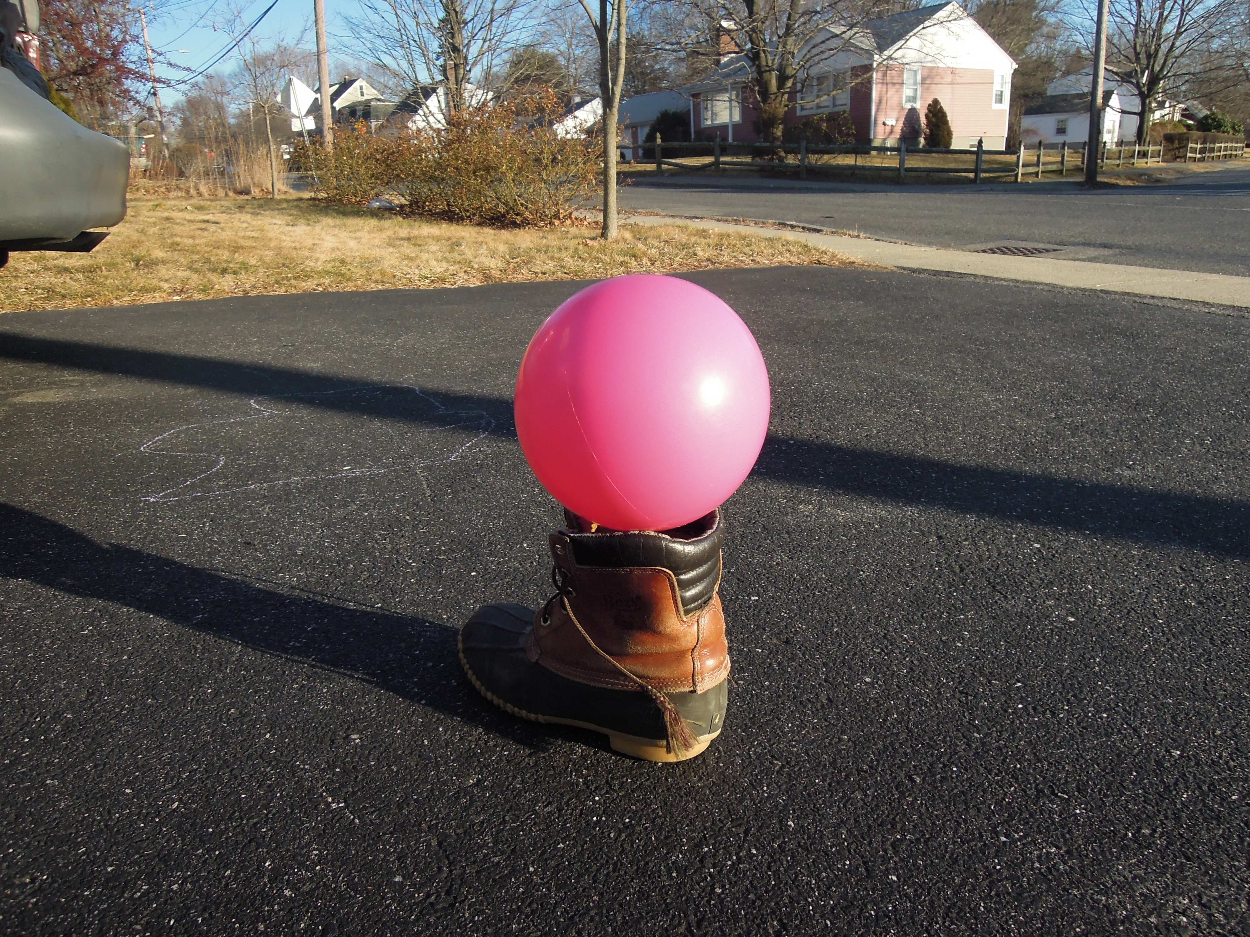 a pink plastic ball